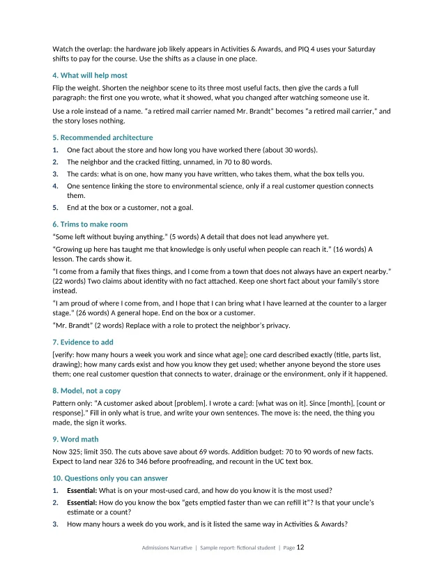 Page 12 of the fictional sample report